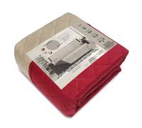 SOPHIE Copridivano Trapuntato/Antimachia/Impermeabile/Double Face - Modello Lello (Rosso/Tortora, Divano 3 Posti 279x180 Cm-Braccioli compresi)