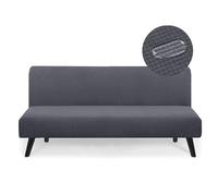 Copridivano Senza Braccioli, Copridivano 2-3 Posti Elasticizzato Impermeabile Universale Spandex Cotone Antigraffio Gatto e Lavabile Protezione per Mobili per Divano Pieghevole,Grigio scuro,190×210cm