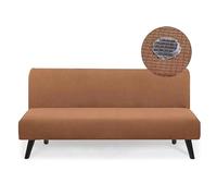 Copridivano Senza Braccioli, Copridivano 2-3 Posti Elasticizzato Impermeabile Universale Spandex Cotone Antigraffio Gatto e Lavabile Protezione per Mobili per Divano Pieghevole,Marrone,190×210cm