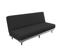 Copridivano senza braccioli, elasticizzato, per divano letto, pieghevole, protezione per divano, colore nero, perfetto per soggiorni moderni