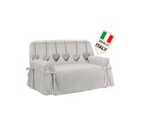 Copridivano Shabby copripoltrona cuori LOVE Made in Italy telo salva divano