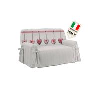 Copridivano Shabby copripoltrona cuori LOVE Made in Italy telo salva divano