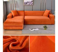 Copridivano spesso elastico per divano a 1/2/3/4 posti in peluche a forma di L, protezione per divano angolare per soggiorno, adatto per divano da 145 a 185 cm a 2 posti