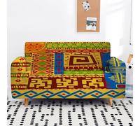 Copridivano Stile Boho Poliestere Elasticizzato 1 2 3 4 Posti Copridivano Beige Marrone Stile Etnico Africano Decorazione Casa Antimacchia Antiscivolo Sofa Cover per Soggiorno, 145-185cm, Color 4