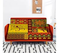 Copridivano Stile Boho Poliestere Elasticizzato 1 2 3 4 Posti Copridivano Beige Marrone Stile Etnico Africano Decorazione Casa Antimacchia Antiscivolo Sofa Cover per Soggiorno, 235-300cm, Color 6