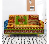Copridivano Stile Boho Poliestere Elasticizzato 1 2 3 4 Posti Copridivano Beige Marrone Stile Etnico Africano Decorazione Casa Antimacchia Antiscivolo Sofa Cover per Soggiorno, 145-185cm, Color 5