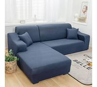 Copridivano super elasticizzato a forma di L, moderno, antigraffio, lavabile, per divano a 2 e 3 posti, grigio, ideale per la protezione del soggiorno in tessuto elastico