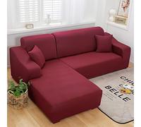Copridivano super elasticizzato a forma di L, moderno, antigraffio, per divano componibile da 3-4 posti, lavabile, protezione per soggiorno, rosso