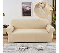 Copridivano super elasticizzato, antiscivolo, morbido, impermeabile, per soggiorno, grigio scuro, a 2 posti (beige 4 posti 92 299,7 cm), protezione per mobili in tessuto elastico