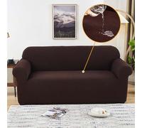 Copridivano super elastico, antiscivolo e impermeabile, in tessuto morbido per soggiorno, grigio scuro, adatto a 2 posti (caffè 75 228,6 cm), perfetta protezione per mobili.