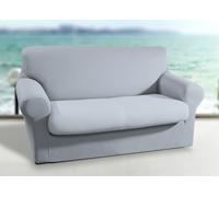 BIANCHERIAWEB Copridivano Tinta Unita Elasticizzato Antimacchia Modello Sagomato Colore Grigio 3 Posti Grigio