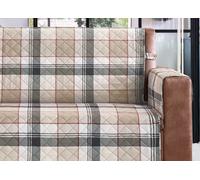 Copridivano Trapuntato Antimacchia Imbottito Quadri Beige Modello Galles