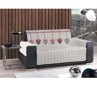 Copridivano Trapuntato Antimacchia Linea Pensieri Delicati Fantasia Cuore Appeso