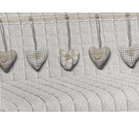 Copridivano Trapuntato Antimacchia Linea Pensieri Delicati Fantasia Cuore Appeso