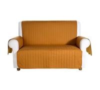 Copridivano trapuntato Caleffi Bicolor in cotone- 3 posti cognac
