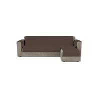 Copridivano Trapuntato con Penisola Destra Seduta 190 cm in Microfibra Marrone