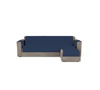 Copridivano Trapuntato con Penisola Destra Seduta 240 cm in Microfibra Blu Scuro