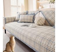 Copridivano Trapuntato in Cotone Scozzese, copridivano Rustico in Stile Rustico, copridivano Boho, per Cani, Antiscivolo, Morbido, Lavabile, Protezione per mobili, Animali Domestici, Gatti (B, 35 * 8