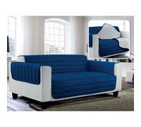 Copridivano Trapuntato in Microfibra Doubleface Blu Scuro/Grigio Chiaro 1 Posto