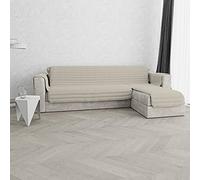 Copridivano Trapuntato Pinsonic TRENDY con Penisola Reversibile, Panna, 290 cm