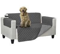 Copridivano Trapuntato Queen Antimacchia Double Face Grigio-Grigio Chiaro