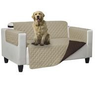Copridivano Trapuntato Queen Antimacchia Double Face Marrone-Crema