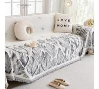 Copridivano Traspirante, Copridivano a 1/2/3/4 Posti, Copritutto per Divano Grande, Trapunta Multiuso, I/u Shape Coperta per Divano,Grigio,71 * 188in/180 * 480cm