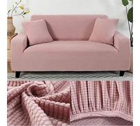 Copridivano Tre Posti Rosa Copri Divano Protector Universale, Coprisedia Elastico, Copertine Copridivani Antiscivolo, Fodera per Divano con Corda Fissa（195-230cm）
