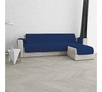 Copridivano Trendy Reversibile con Penisola, Blu Scuro, 290 cm