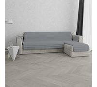 Copridivano Trendy Reversibile con Penisola, Grigio Chiaro, 290 cm