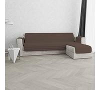 Copridivano Trendy Reversibile con Penisola, Marrone, 290 cm