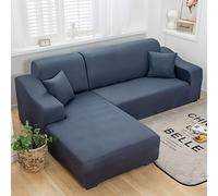 Copridivano ultra elastico a forma di L, moderno, antigraffio, per soggiorno, lavabile, per divani a 2 e 4 posti, blu