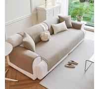 Copridivano Universale Antiscivolo Lavabile in Cotone - Moderno per Divano 1/2/3/4 Posti con Copertura Braccioli, Anche Modello Angolare A Forma di L/U per Soggiorno(Brown,27"x82"in)