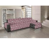 Copridivano Universale con Penisola Trapuntato Made in Italy Antiscivolo Copri Seduta Protegge da Cani e Gatti Salva Divano Idrorepellente - Reticolato Rosso - 190 cm