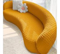 Copridivano universale elasticizzato semicircolare, lavabile, per divani curvi da 1/2/3/4 posti, copertura per mobili da soggiorno, adatta per mobili da 236-299,7 cm (234-300)