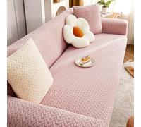 Copridivano universale elastico, lavabile, per divano da 1 a 5 posti, in tessuto elasticizzato antigraffio, adatto per 190-230 cm, design all-inclusive, colore: rosa