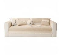 Copridivano universale in ciniglia, antiscivolo, resistente ai peli di animali domestici, ideale per chaise longue, adatto per cani e gatti (bianco, 90 x 300 cm)