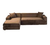 Copridivano universale in velluto spesso, altamente elasticizzato, 1 pezzo, per divano a 2 + 4 posti, protezione per mobili del soggiorno, marrone