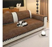 Copridivano Universale per Divano Angolare e Poltrone, Antiscivolo Lavabile | Utile protezione elegante che rinnova l'arredo, facile da installare, adatta agli animali.(Brown,43 x71 in (110x 180 cm))