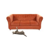 Copridivano vintage Chesterfield in velluto elasticizzato grigio chiaro con cuscino per poltrona curva elegante durevole ed elegante protezione per mobili