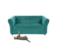 Copridivano vintage in velluto elasticizzato per poltrona curva, tessuto morbido e confortevole, include federa per cuscino, perfetta per la decorazione e la protezione della casa