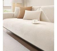 Copridivano Vintage Morbido E Antiscivolo In peluche di mais Intrecciato per Divano 1/2/3/4 Posti Copriseduta Divano Componibile A Forma di U O A Forma di L(Beige,110x240cm)