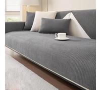 Copridivano Vintage Morbido E Antiscivolo In peluche di mais Intrecciato per Divano 1/2/3/4 Posti Copriseduta Divano Componibile A Forma di U O A Forma di L(grigio scuro,110x240cm)