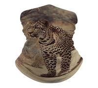 Coprifaccia Leopard On The Roadside Confortevole Copricapo Quick-Drying Headwear per Climb Pesca Sport 2 Pezzi