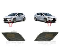 Coprifaro Paraurti Anteriore Per SEAT LEON 2012-2017 Nero Set Coppia 2 Pezzi