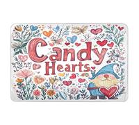 Coprifasciatoio extra large riutilizzabile, morbido, assorbente, per bagnare il letto, antiscivolo, per bambini, 132 x 86,4 cm, San Valentino, fiori, foglie, amore, caramelle, cuori