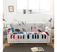 Coprifivano Pittura musicale e strumentale Copridivano Elasticizzato 1/2/3/4 Posti, Universale Fodere Copridivani, Copridivani con Braccioli, Antiscivolo Sofa Protettore