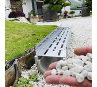 Coprifognature,. Sistema di drenaggio a trincea for giardino, kit di drenaggio funzionale e decorativo con griglia, tubo di drenaggio for scarico a pavimento for bagno/garage/cortile(20x25cm(7 7/8x9 7