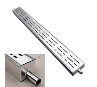Coprifognature,. Sistema di drenaggio a trincea personalizzato, canaletta di deviazione dell'acqua for pavimenti del vialetto, canaletta di drenaggio in acciaio inossidabile(With Outlet,10x3cm(4x1 1/8