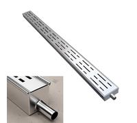 Coprifognature,. Sistema di drenaggio a trincea personalizzato, canaletta di deviazione dell'acqua for pavimenti del vialetto, canaletta di drenaggio in acciaio inossidabile(With Outlet,7x3cm(2 3/4x1
